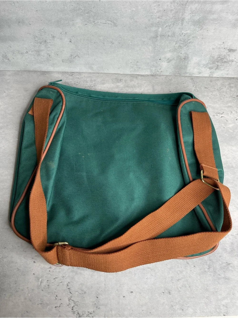 Vtg Polo Ralph Lauren Green Canvas Crossbody Messenger Bag Shoulder Laptop Case
